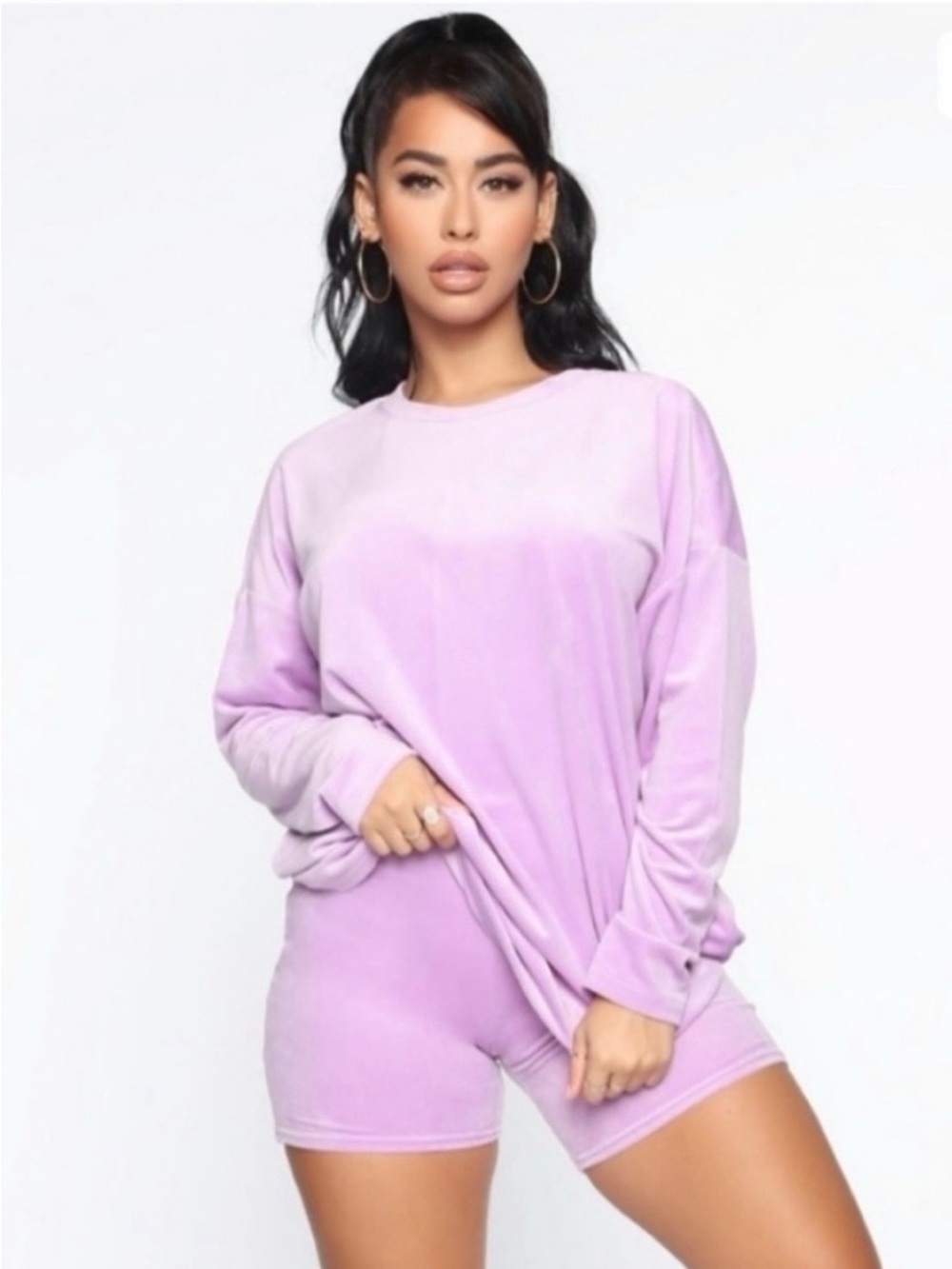 Fashion  nova velvet  Two-Piece Loungewear Set in Mint large